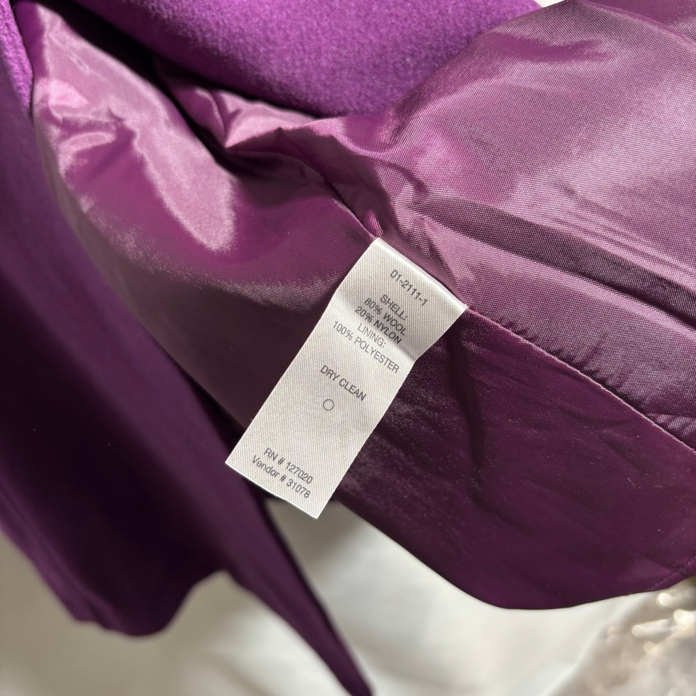 VTG CHADWICKS Purple Double Breasted Wool Blend Coat Womens 10P - Picture 4 of 8